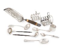 A mixed lot, comprising: an early-Victorian Fiddle pattern sauce ladle by James Beebe, London