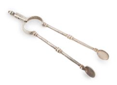A pair of early-18th century silver sugar nips, stamped twice I. GRAY, probably for John Gray,