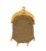 A continental 9ct gold purse, importer's marks for Paul Ettlinger, London 1902, rounded