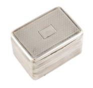 A George IV silver nutmeg grater, possibly by William Edwards, London 1820, rectangular form, reeded