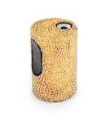 By Stuart Devlin, a modern silver-gilt table lighter, London 1971, cylindrical form with textured