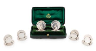 A cased pair of Edwardian silver rabbit menu car holders, by Sampson Mordan & Co., Chester 1909,