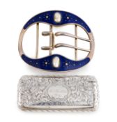 A Victorian silver snuff box, by David Pettifer, Birmingham 1853, slender rounded rectangular
