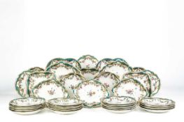 A CHELSEA-DERBY DESSERT SERVICE C.1770-1780 each piece painted with a central floral spray inside