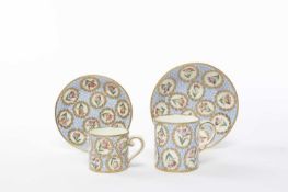 TWO SEVRES CANS AND SAUCERS (GOBELETS LITRON ET SOUCOUPE) C.1765-70 both decorated with tulip sprays