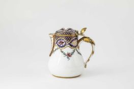 A RARE SEVRES 'FRISES RICHES' COFFEE POT WITH CONTEMPORARY GILT-METAL MOUNTS DATE CODE FOR 1763