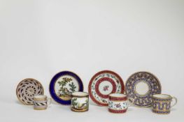 A SMALL SEVRES COFFEE CAN AND SAUCER (GOBELET LITRON ET SOUCOUPE) DATE CODE FOR 1781 decorated