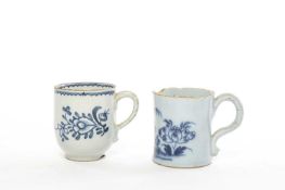 A DELFTWARE COFFEE CAN PROBABLY BRISTOL, C,1760-80 blue painted with a chinoiserie fenced garden