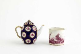 A SEVRES TEAPOT AND COVER (THEIERE CALABRE) DATE CODE FOR 1768 painted with gilt framed roundels