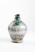 AN ITALIAN MAIOLICA WET DRUG JAR DATED '1545' the ovoid body inscribed 'A. DE. BVGALOSSA' in a