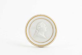 A SEVRES BISCUIT PORCELAIN PORTRAIT PLAQUE OF LOUIS XVI LATE 18TH CENTURY a profile bust portrait of