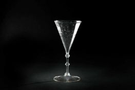 A FACON DE VENISE WINE GLASS FRENCH, C.1700 the wide funnel bowl on plain stem with a central