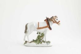 AN UNUSUAL MEISSEN MODEL OF A STANDING CART HORSE C.1740-50 he stands four-square with his head