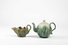 A STAFFORDSHIRE CREAMWARE CAULIFLOWER TEAPOT AND COVER C.1760-70 the cover and shoulders as the