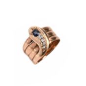 A 9CT GOLD SNAKE RING, C1915