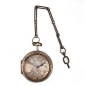 SIMON DECHARME, LONDON, AN EARLY 18TH CENTURY PAIR CASED SILVER VERGE POCKET WATCH