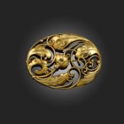 A DANISH YELLOW GOLD BROOCH