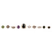 A COLLECTION OF TEN GEM-SET RINGS