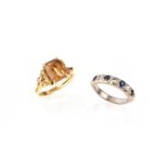 TWO GEM-SET RINGS