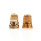 TWO 19TH CENTURY GOLD THIMBLES