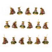 A COLLECTION OF 17 INDIAN DIAMOND AND ENAMEL MOUNTS