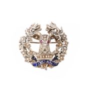A GEM-SET ENAMEL REGIMENTAL BROOCH FOR THE GORDON HIGHLANDERS, C1967