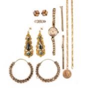 A COLLECTION OF GOLD, GEM-SET AND COSTUME JEWELLERY