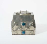 Archibald Knox (1864-1933) for Liberty & Co. An Arts and Crafts Tudric biscuit box and cover