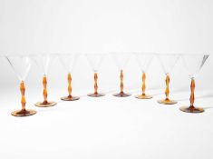 Josef Hoffmann (1870-1956) for Wiener Werkstätte; Secessionist Bamboo Stem liqueur glasses