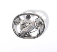 Arno Malinowski (1899-1976) for Georg Jensen; A silver Kneeling Fawn brooch, circa 1930