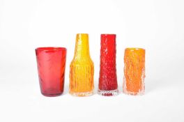 Geoffrey Baxter (1922-1995) for Whitefriars A Textured range tangerine bottle vase