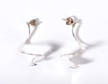 Vivianna Torun Bülow-Hübe (1927-2004) for Georg Jensen A pair of silver drop earrings