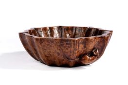 Robert Thompson of Kilburn (1876-1955) A Mouseman scalloped bowl, circa 1940
