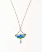 James Fenton & Co. An Arts and Crafts silver and enamel pendant necklace, 1908