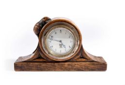 Robert Thompson of Kilburn (1876-1955) A Mouseman mantle clock, circa 1940