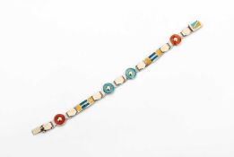 James Fenton & Co. An Arts and Crafts silver and enamel bracelet, 1908