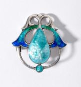 James Fenton & Co. An Arts and Crafts silver and enamel brooch, 1908