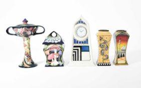 Emma Bossons for Moorcroft, A Modernity mantel clock, 2018