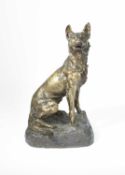 René-Paul Marquet (1875-1939) An Art Deco gilt bronze model of an Alsatian, circa 1930
