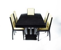 In the manner of Adolf Loos (1870-1933) An Art Deco dining table and chairs, circa 1930