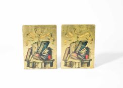 Felice Galbiati, Arte-Decorativa, Milan; A pair of Italian bookends, circa 1950