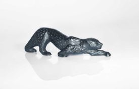Marie-Claude Lalique (1935-2003) for Lalique A Zeila Panther crystal glass sculpture,1989