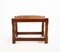 Robert Thompson of Kilburn (1876-1955) A Mouseman footstool, circa 1930