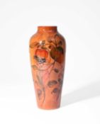 William Moorcroft (1872-1945) for Moorcroft Pottery; A large Yellow Flambe Fuchsia vase