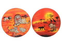 Poole Pottery; Two large African Series chargers, 2010/11