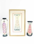 Rachel Bishop for Moorcroft Pottery, A tall Foxglove vase, 1993