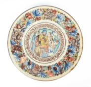 Bombay School of Art, A Wonderland pottery charger, circa 1880