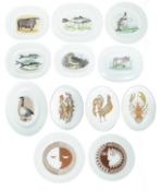 Minton, A collection of nine large pictorial plates, circa 1950