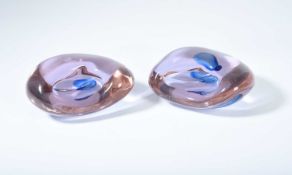 Antonio da Ros (1936-2012) for Vetreria Gino Cenedese; Two freeform glass sculptural vessels