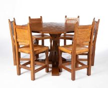 Thomas Whittaker (1910-1991) A Gnomeman dining table and six chairs
